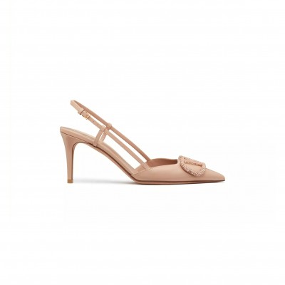 VALENTINO VLOGO SIGNATURE SLINGBACK PUMP IN CALFSKIN LEATHER 80MM 3W2S0R01EST_04W